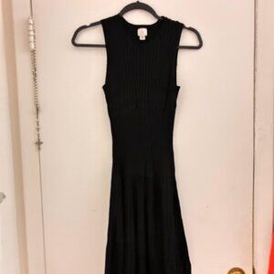 Black Ribbed Sleeveless Midi Dress – Size XXL